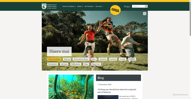Security scan screenshot of https://www.doc.govt.nz/