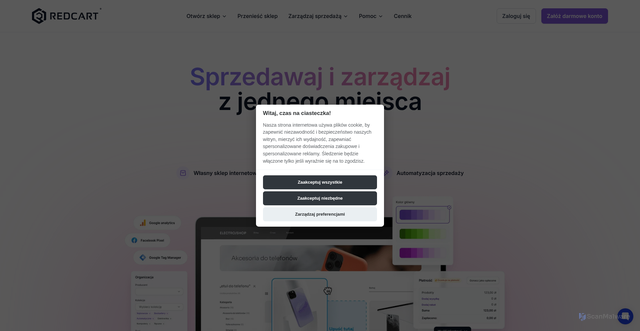 Security scan screenshot of https://redcart.pl