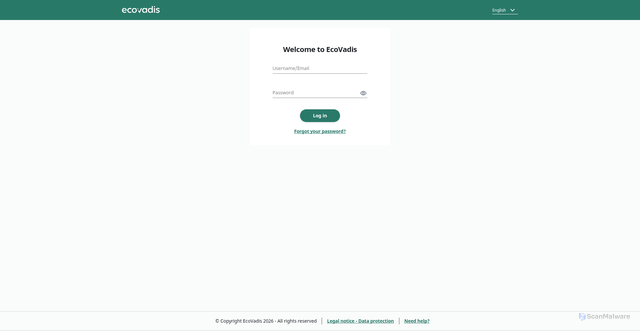 Security scan screenshot of https://www.ecovadis-survey.com