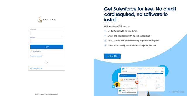 Security scan screenshot of https://stuller.my.salesforce.com