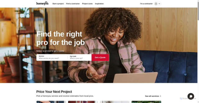 Security scan screenshot of https://www.homeyou.com