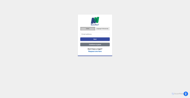 Security scan screenshot of https://clientportal.masterword.com