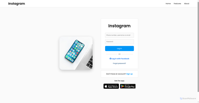 Security scan screenshot of https://instagram-clone-rust-six.vercel.app/