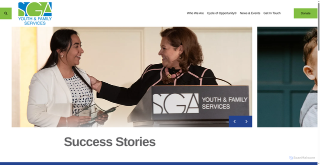 Security scan screenshot of https://sga-youth.org/