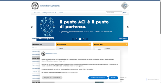 Security scan screenshot of https://cosenza.aci.it/