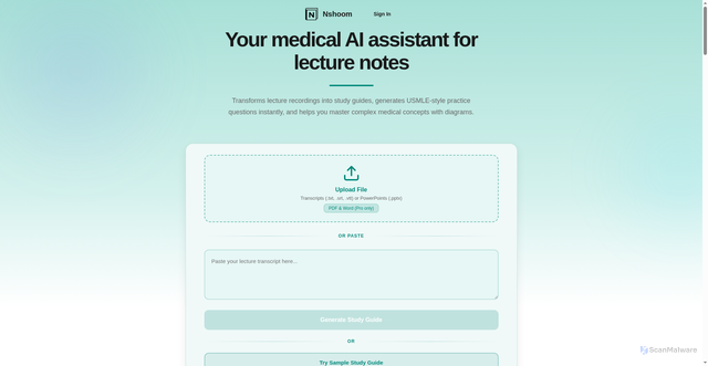 Security scan screenshot of http://nshoom.io/