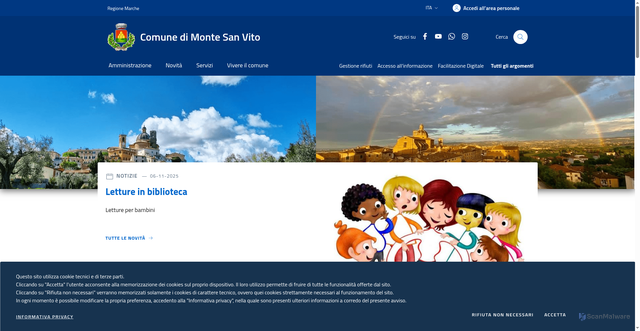 Security scan screenshot of https://www.comune.montesanvito.an.it/
