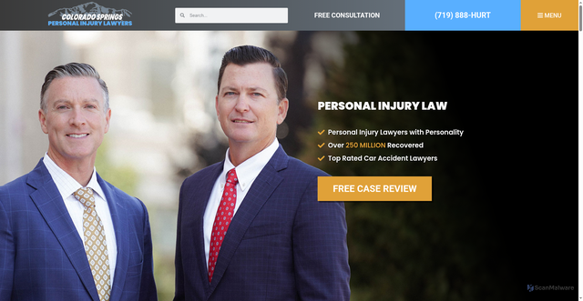 Security scan screenshot of https://www.coloradospringslaw.com/