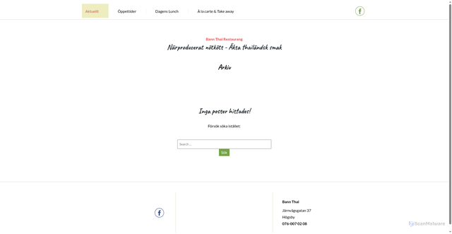 Security scan screenshot of https://bannthai.se