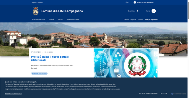 Security scan screenshot of https://www.comune.castelcampagnano.ce.it/