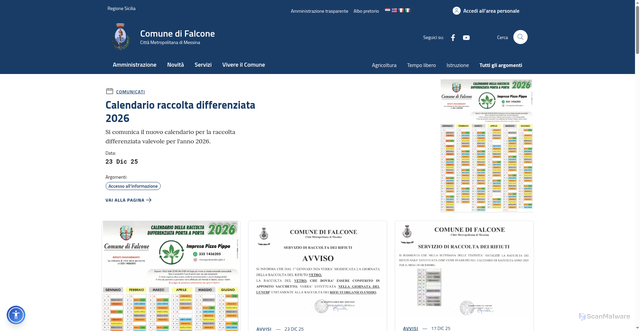 Security scan screenshot of https://comune.falcone.me.it/