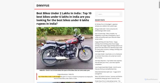 Security scan screenshot of https://yusvinid.pages.dev/post/best-bikes-under-2-lakhs-in-india/