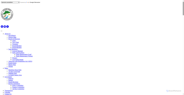 Security scan screenshot of https://www.arcadecreekrpd.gov/