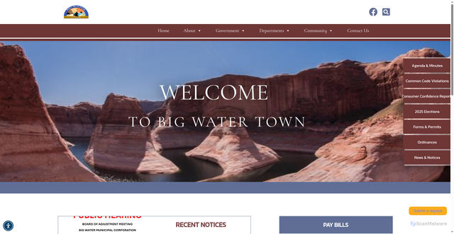 Security scan screenshot of https://bigwaterut.gov/