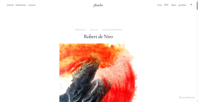 Security scan screenshot of https://phoebejournal.com/robert-de-niro/