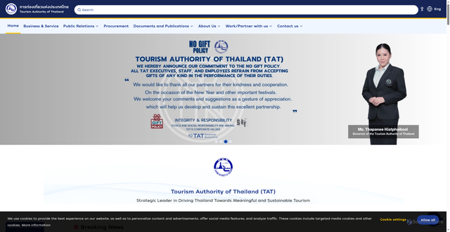 Security scan screenshot of https://www.tat.or.th/en