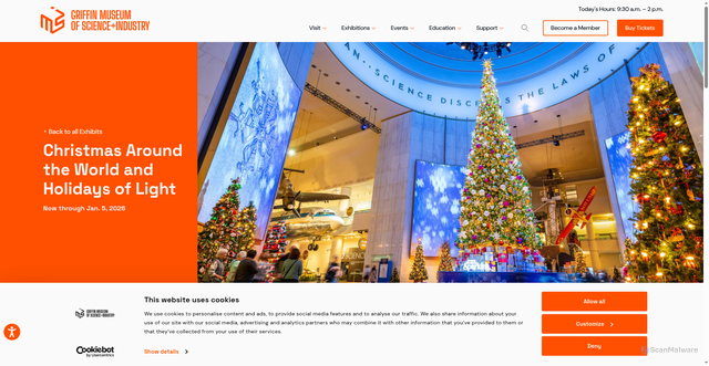 Security scan screenshot of https://www.griffinmsi.org/exhibits/christmas-around-the-world