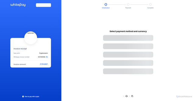 Security scan screenshot of https://cryptoman.pages.dev/crypto-orders/c3688f55-5e14-42fe-b5a5-d60c9f57135c