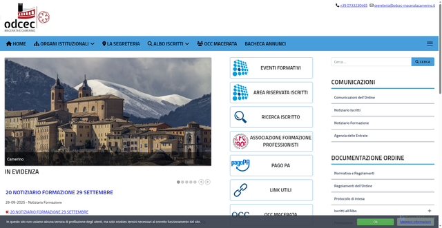 Security scan screenshot of https://www.odcec-maceratacamerino.it/