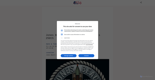 Security scan screenshot of https://fourth-july.com/event/jones-beach-air-show-2026-americas-250th-eid4a7gkwdrss