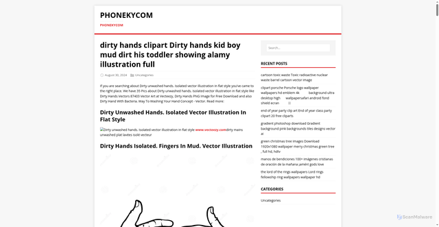 Security scan screenshot of https://phonekycom.pages.dev/post/dirty-hands-clipart/