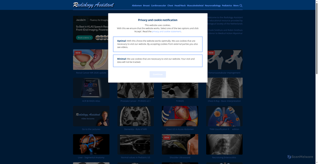 Security scan screenshot of https://radiologyassistant.nl