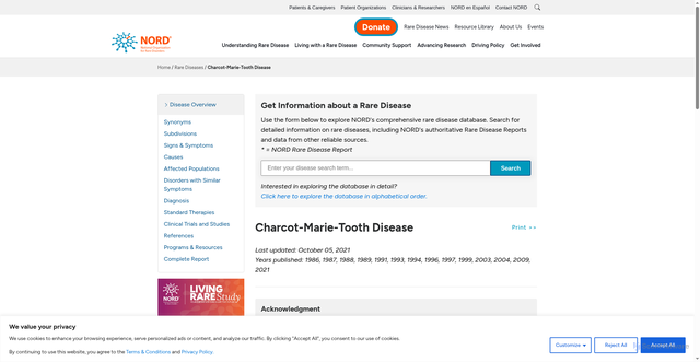 Security scan screenshot of https://rarediseases.org/rare-diseases/charcot-marie-tooth-disease/