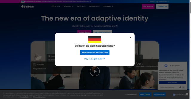 Security scan screenshot of https://sailpoint.com
