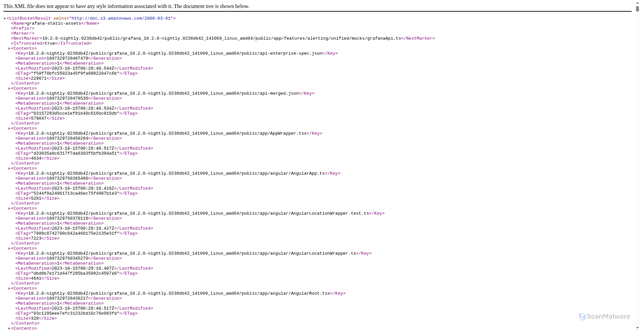 Security scan screenshot of https://grafana-assets.grafana.net