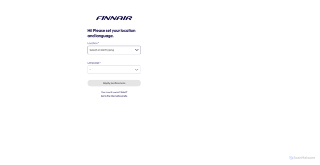 Security scan screenshot of https://www.finnair.com/