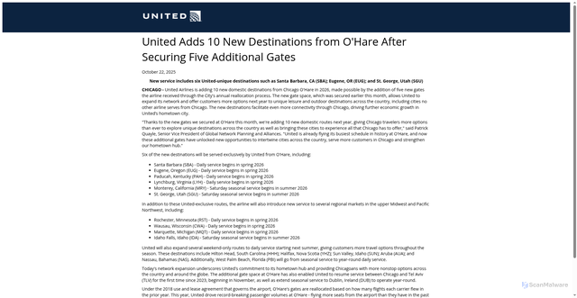 Security scan screenshot of https://united.mediaroom.com/newORDroutes