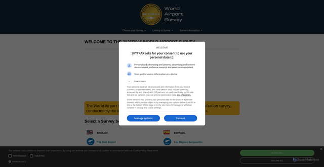 Security scan screenshot of https://www.worldairportsurvey.com