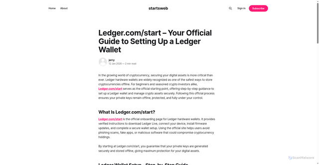 Security scan screenshot of https://officalstart.ghost.io/device-setup/