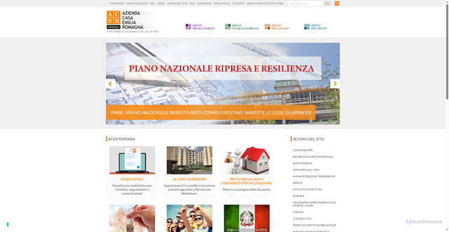 Security scan screenshot of https://www.acerferrara.it/