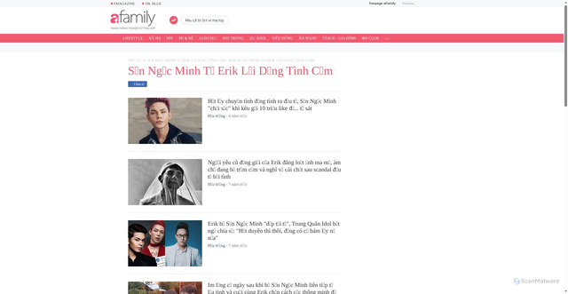 Security scan screenshot of https://afamily.vn/son-ngoc-minh-to-erik-loi-dung-tinh-cam.html