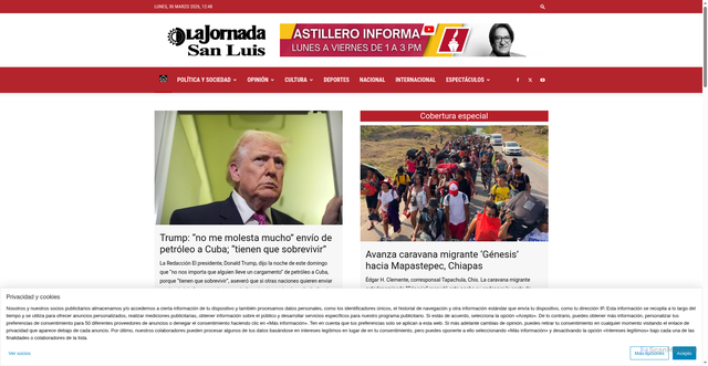 Security scan screenshot of https://lajornadasanluis.com.mx