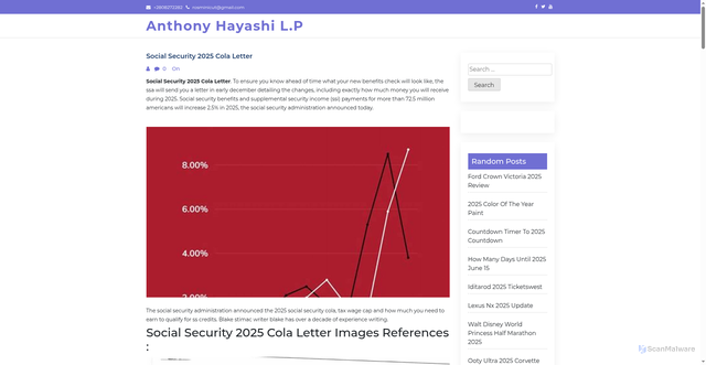 Security scan screenshot of https://anthonyhayashilp.pages.dev/iwez-social-security-2025-cola-letter-rmkmm/
