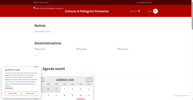 Security scan screenshot of https://www.comune.pellegrino-parmense.pr.it/