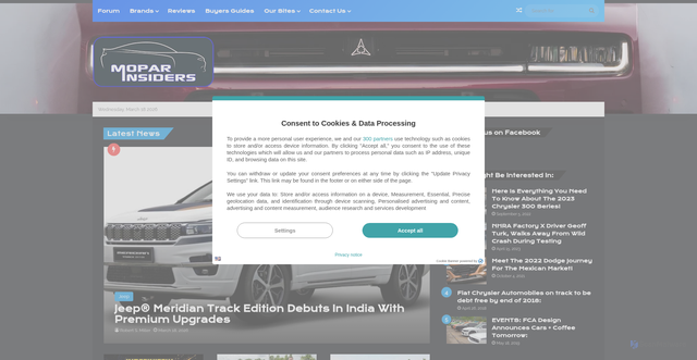 Security scan screenshot of https://moparinsiders.com