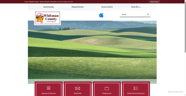 Security scan screenshot of https://whitmancounty.gov/