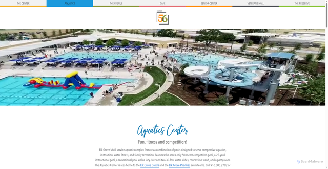 Security scan screenshot of https://district56elkgrove.com/aquatics/