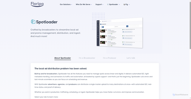 Security scan screenshot of https://spotloader.net