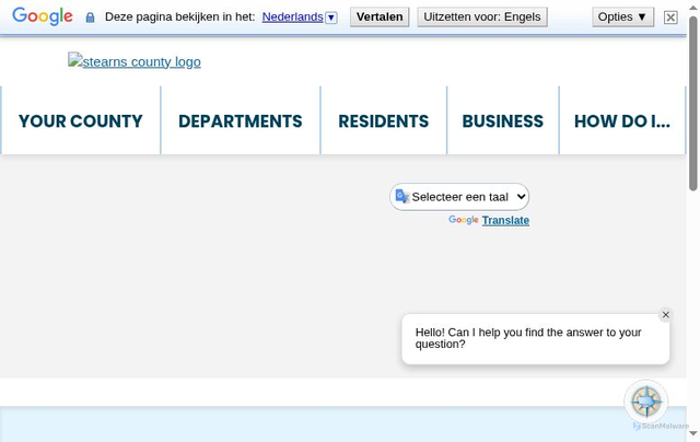 Security scan screenshot of https://www.stearnscountymn.gov/