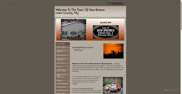 Security scan screenshot of https://www.townofnewbremen.gov/