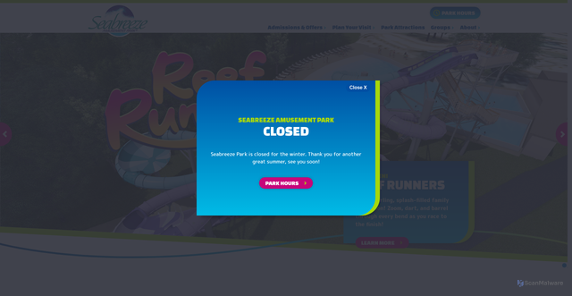 Security scan screenshot of https://seabreeze.com/