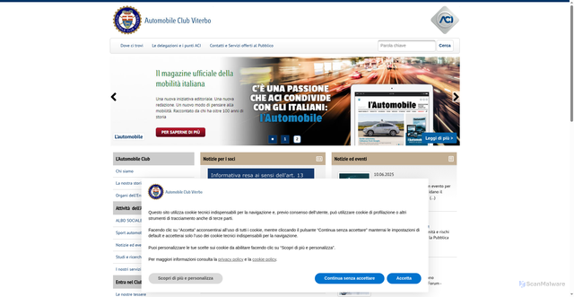 Security scan screenshot of https://viterbo.aci.it/