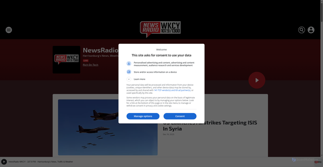 Security scan screenshot of https://newsradiowkcy.iheart.com/