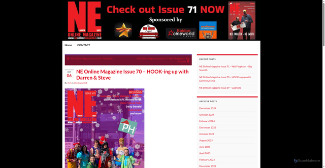 Security scan screenshot of https://neonlinemagazine.com/2024/10/06/ne-online-magazine-issue-70-hook-ing-up-with-darren-steve/