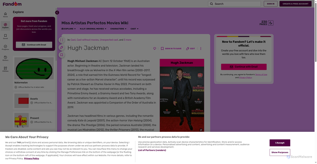 Security scan screenshot of https://mapmovies.fandom.com/wiki/Hugh_Jackman