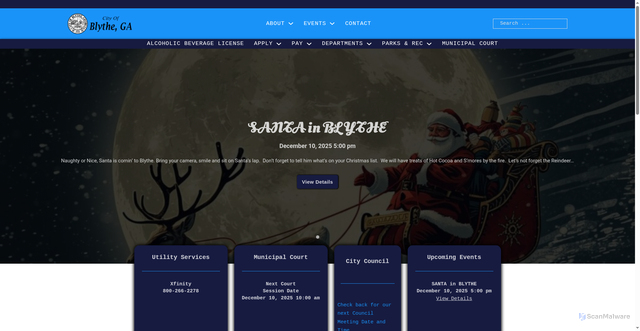 Security scan screenshot of https://cityofblythega.com/